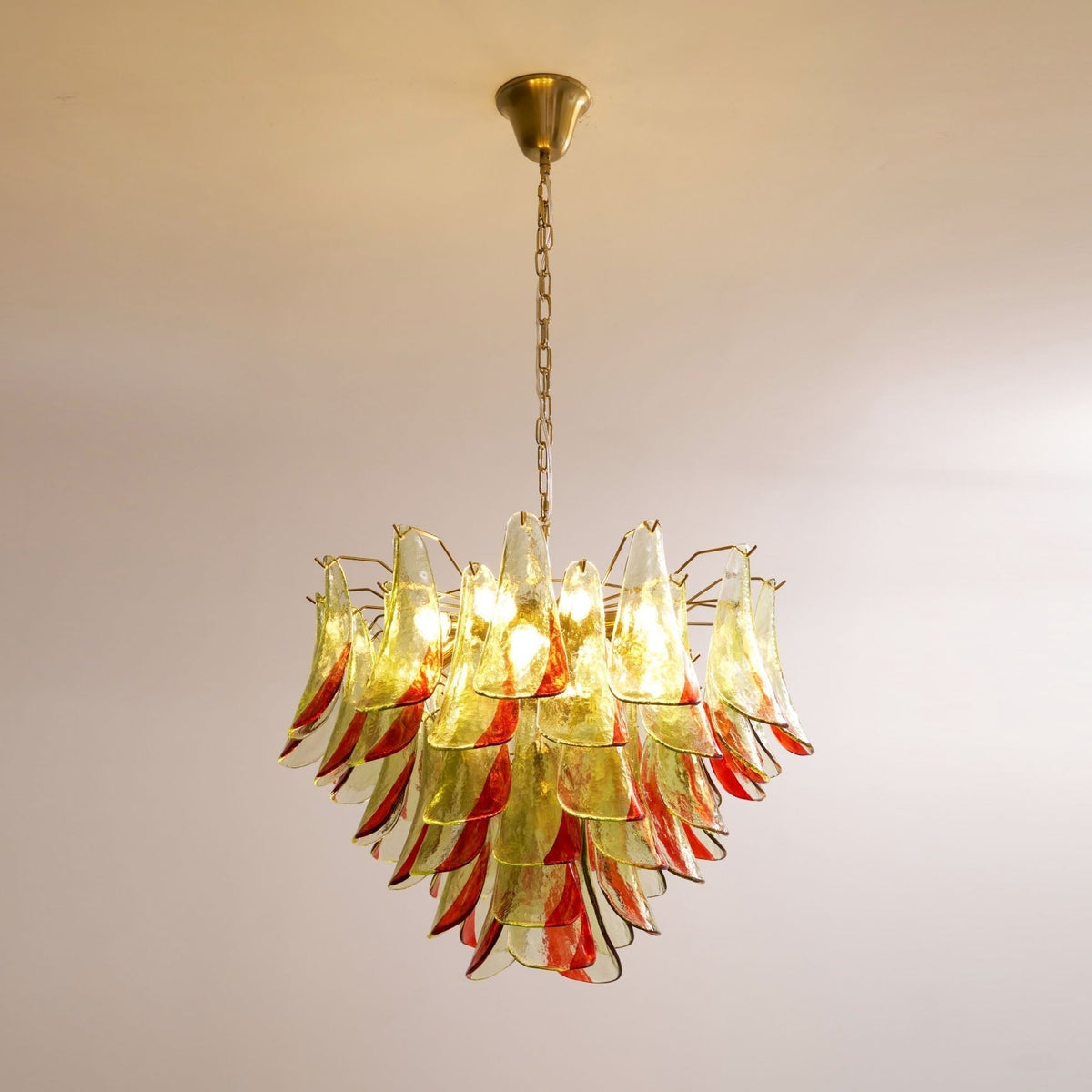 Candelabro elegante de pétalas em vidro de Murano Celoraria