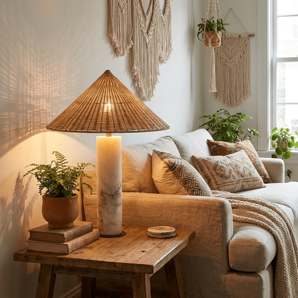 Neriella-bordslampa i marmor
