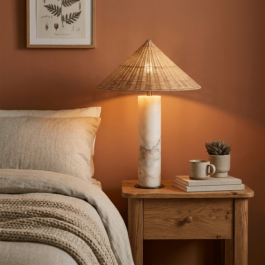 Neriella-bordslampa i marmor