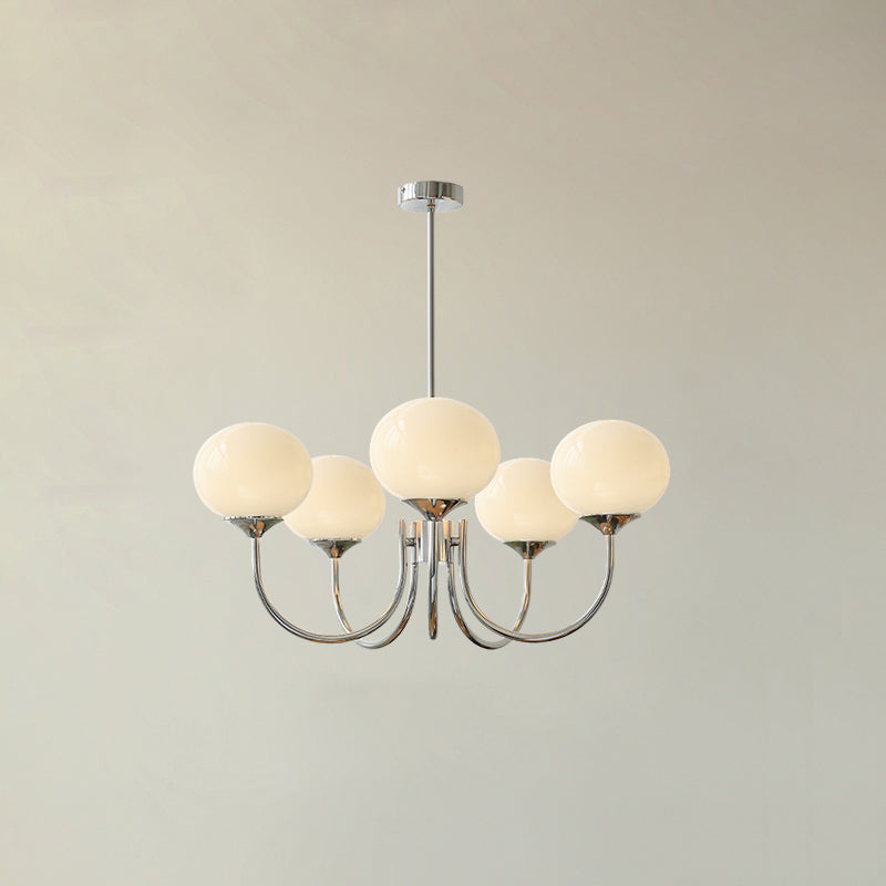 Candelabro Velenian com globo de vidro cor-de-rosa e dourado