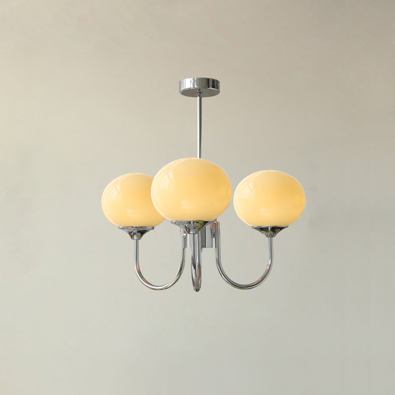 Candelabro Velenian com globo de vidro cor-de-rosa e dourado