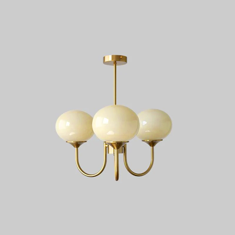 Candelabro Velenian com globo de vidro cor-de-rosa e dourado