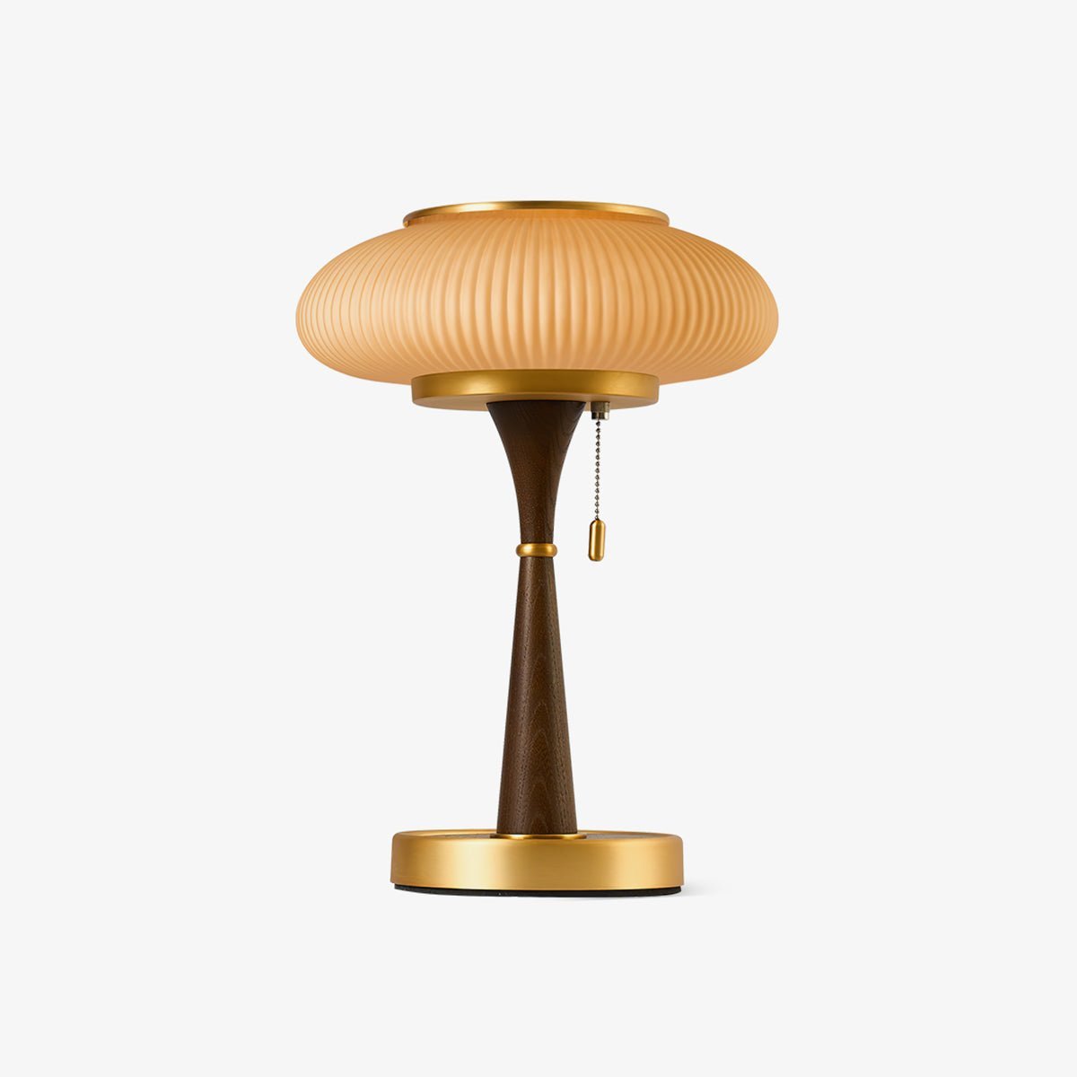 Vevelo vintagebordlampe i træ