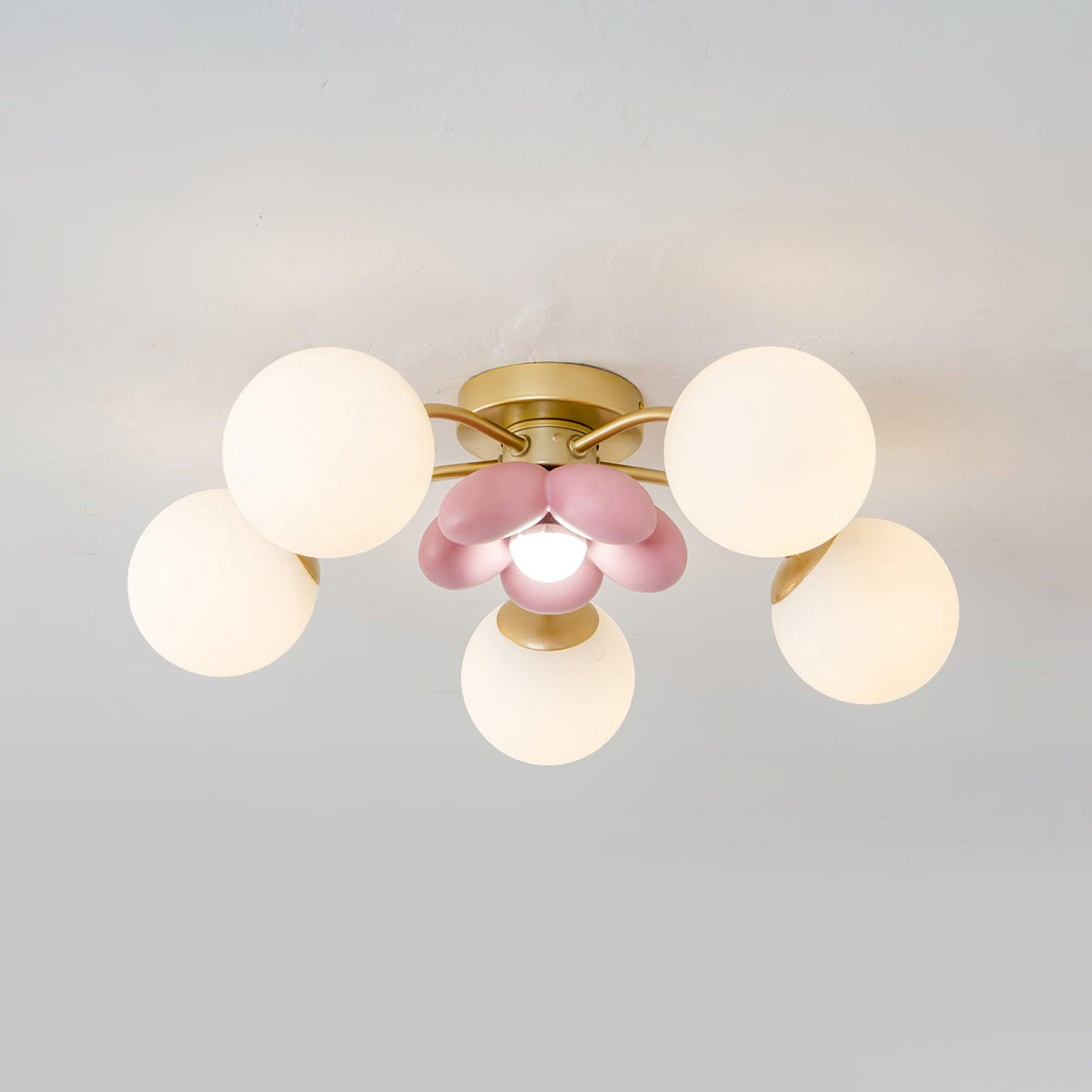 Candeeiro de teto com pétalas cor-de-rosa Nirox
