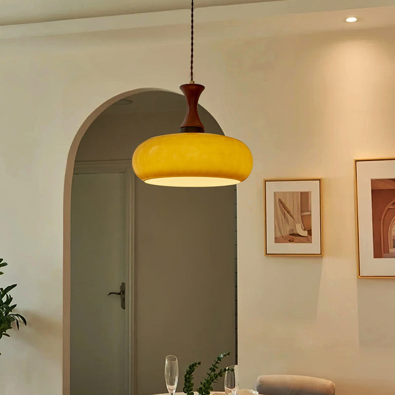 Arisha vintage LED-pendellampe i glas til stue