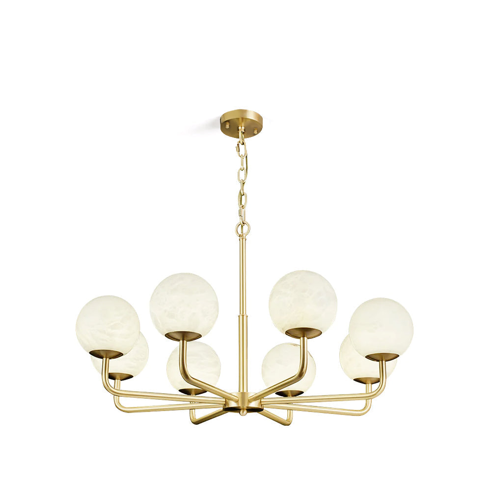 Candelabro Erich, elegância de globo de alabastro
