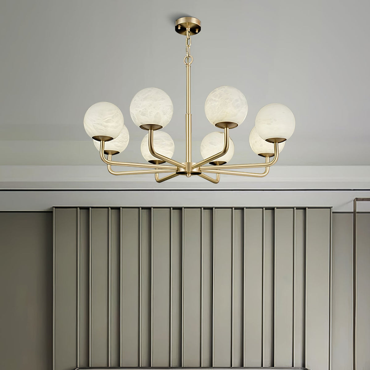 Candelabro Erich, elegância de globo de alabastro
