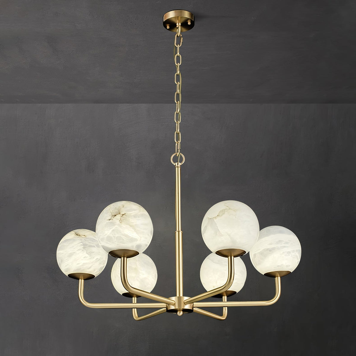 Candelabro Erich, elegância de globo de alabastro