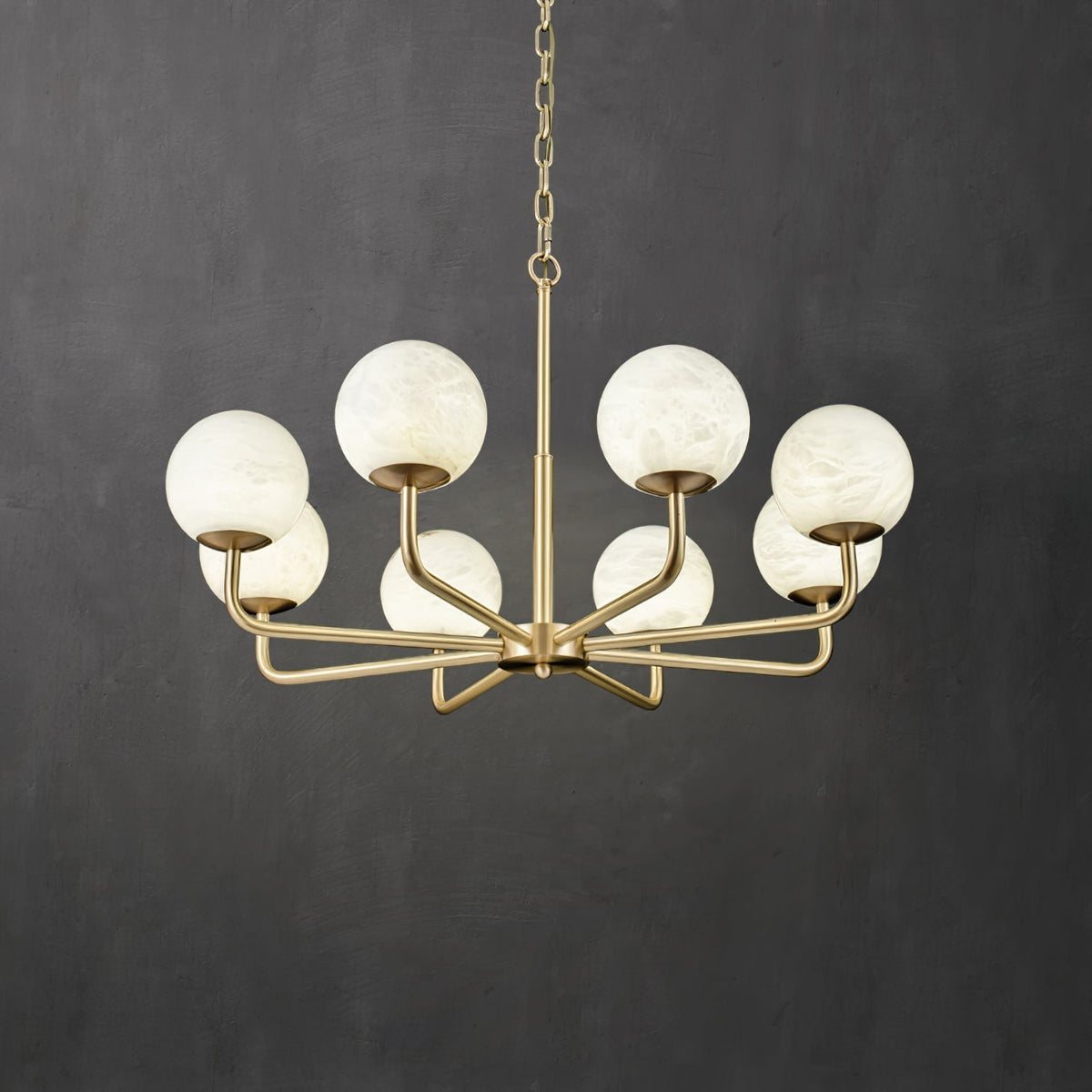 Candelabro Erich, elegância de globo de alabastro
