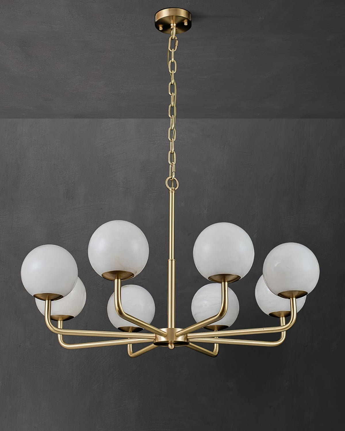 Candelabro Erich, elegância de globo de alabastro