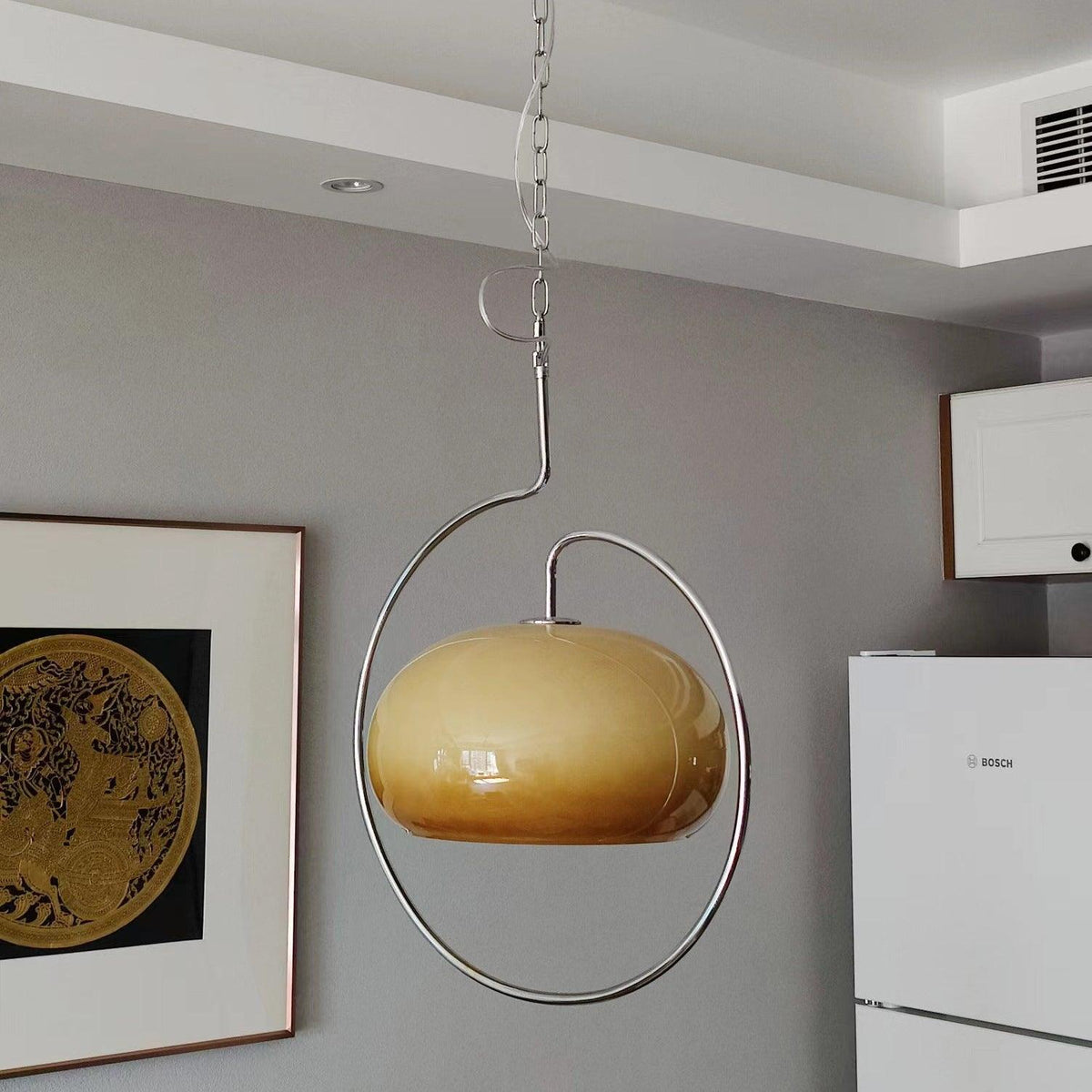 Candeeiro suspenso Medieval Premium de arte nórdica em vidro, estilo swag