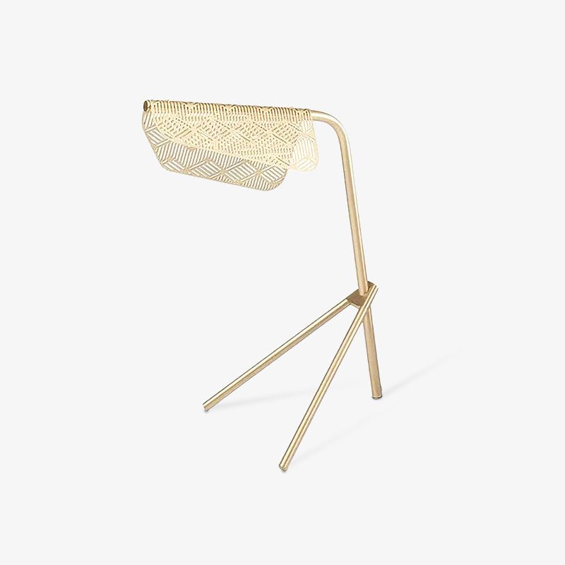 Lattice geometrisk bordslampa i guld
