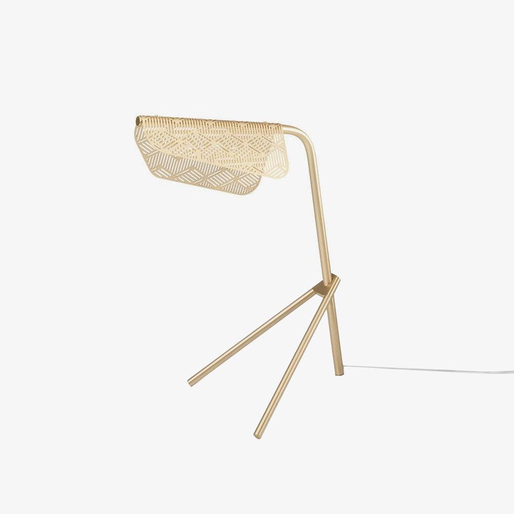Lattice geometrisk bordslampa i guld