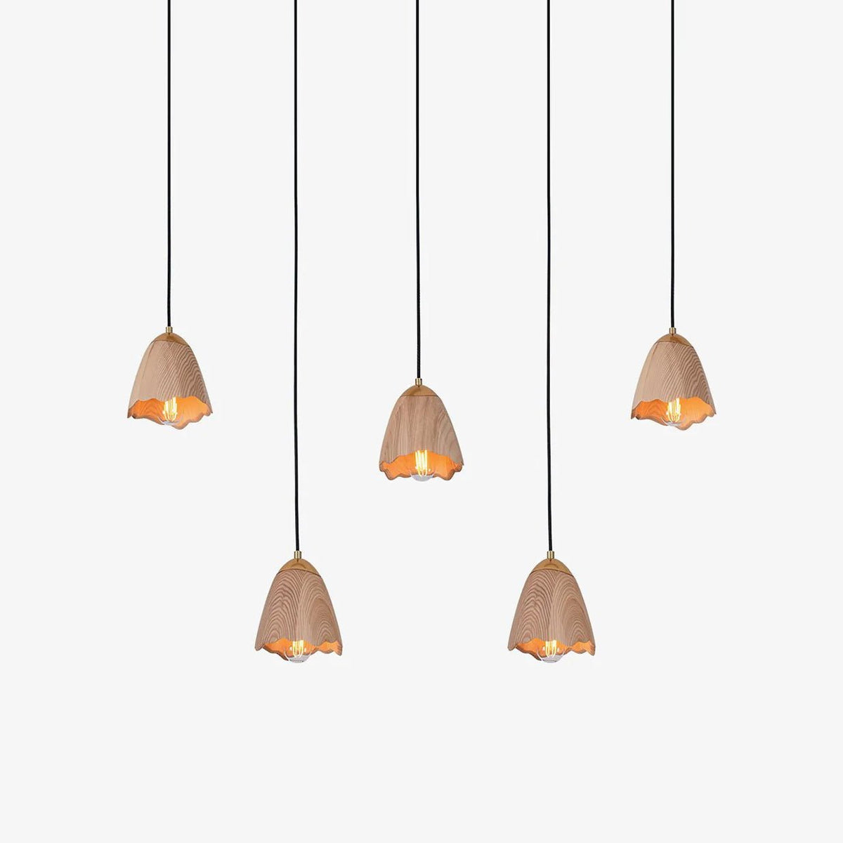 Candeeiro suspenso Sartin moderno minimalista em madeira, Bell