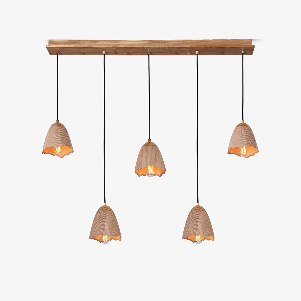 Candeeiro suspenso Sartin moderno minimalista em madeira, Bell