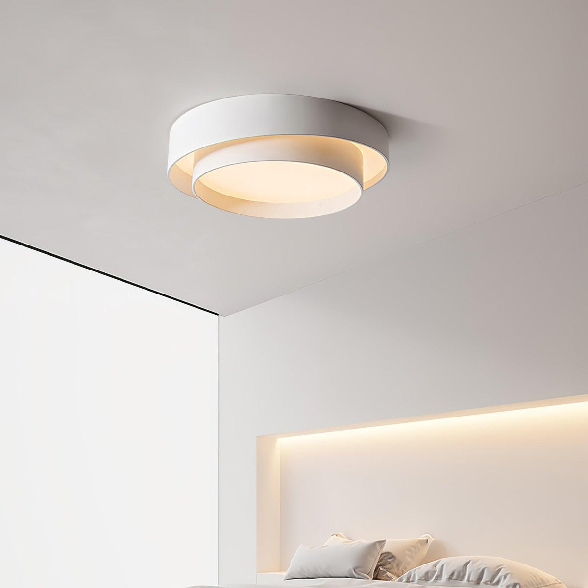 Orina Ceiling Lamp Double Ring Gray&Black&White Cylinder shape