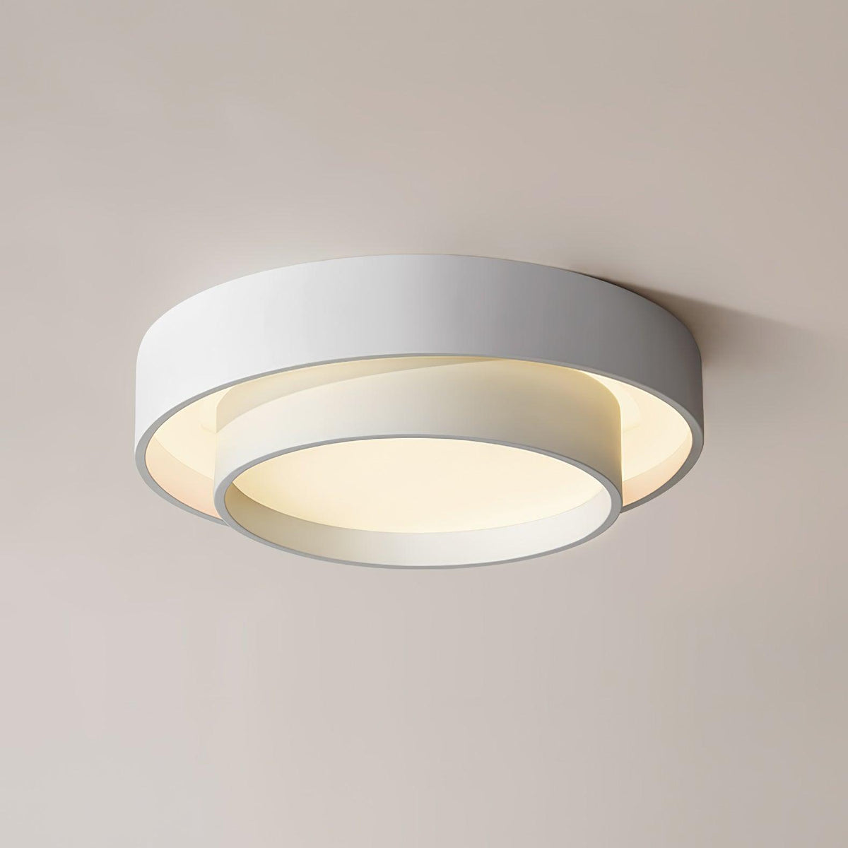 Orina Ceiling Lamp Double Ring Gray&Black&White Cylinder shape