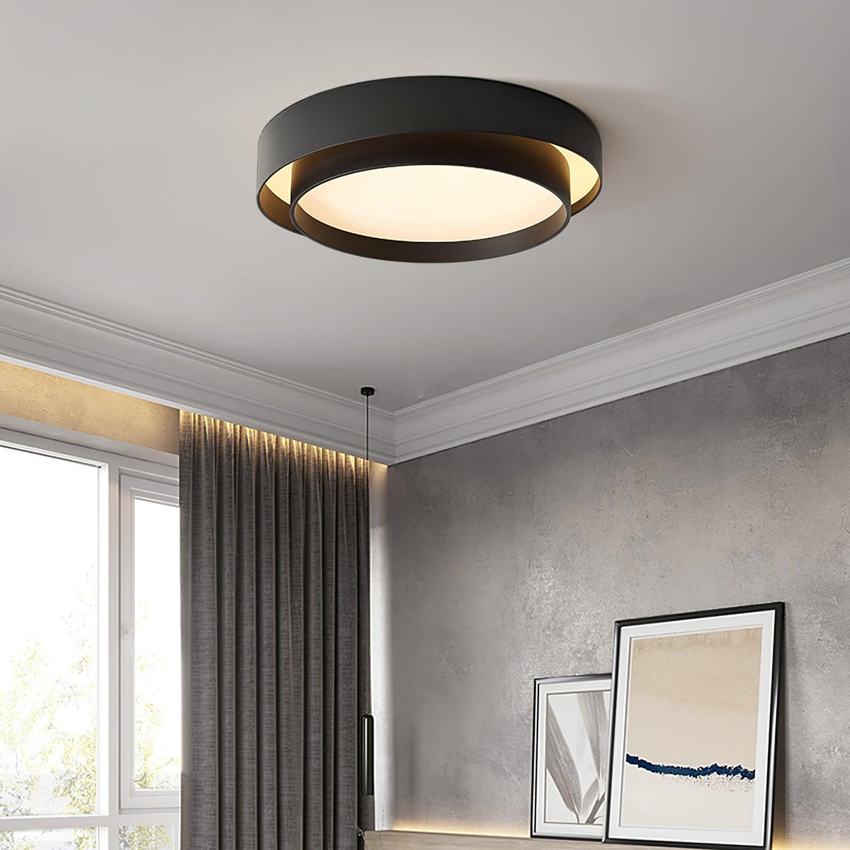 Arux-pohjoismainen art deco -tyylinen pyöreä puoliksi upotettava kattovalaisin