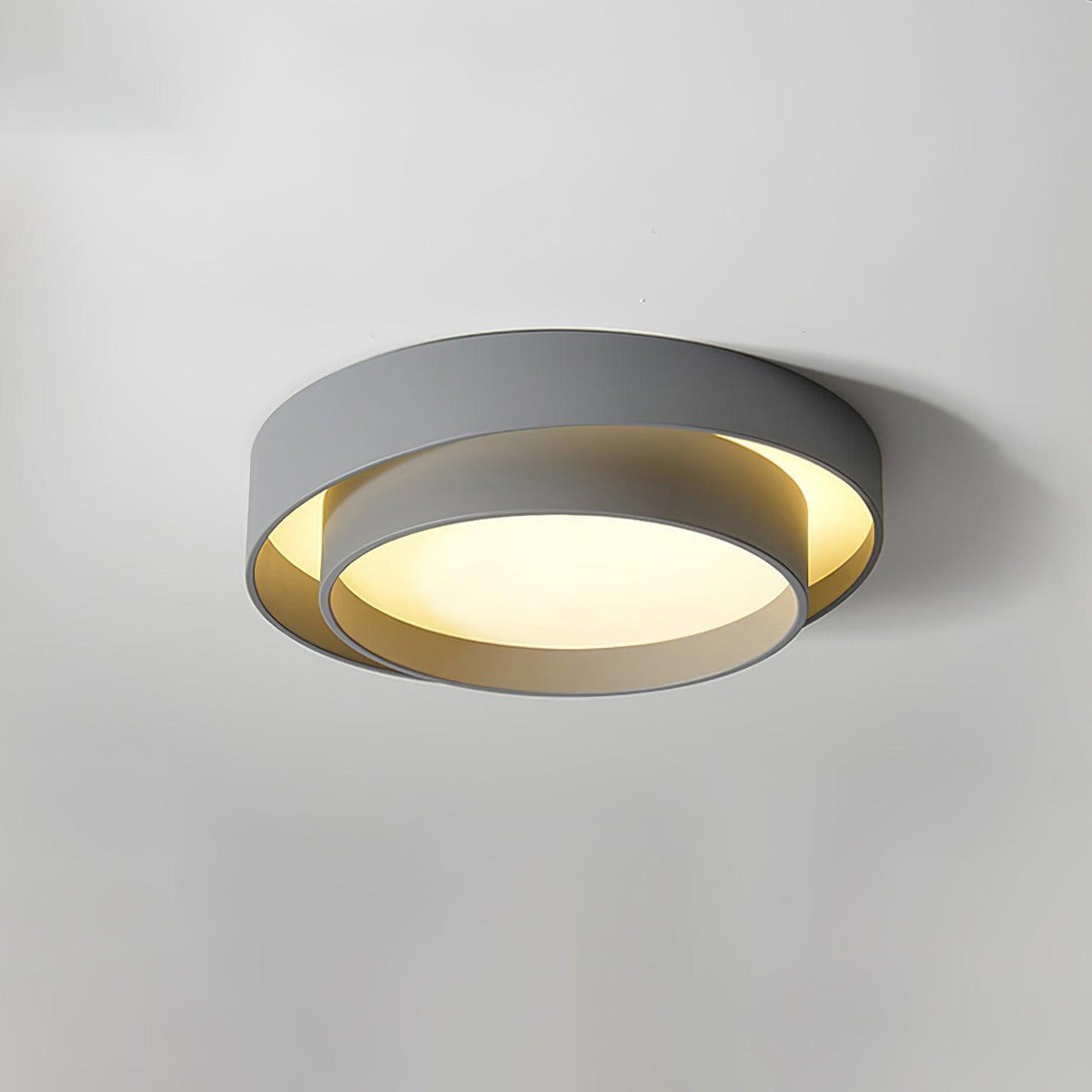 Orina Ceiling Lamp Double Ring Gray&Black&White Cylinder shape