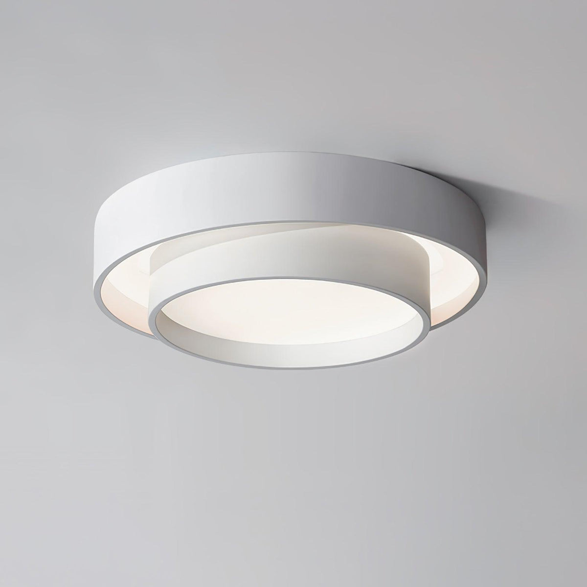 Orina Ceiling Lamp Double Ring Gray&Black&White Cylinder shape