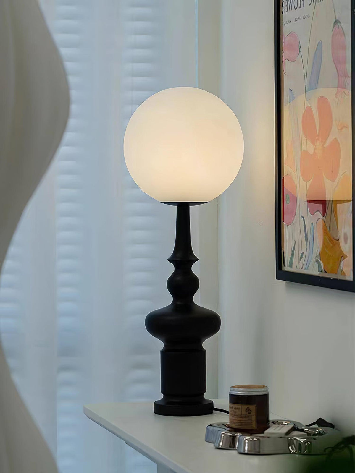 Soralise bordlampe med romersk søjle