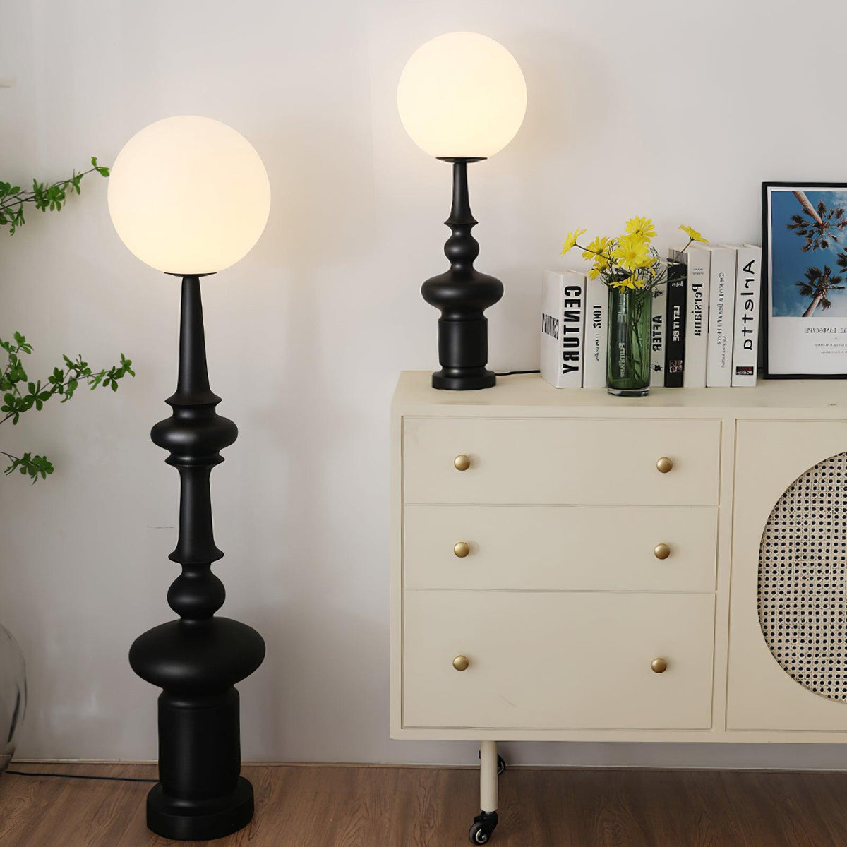 Soralise bordlampe med romersk søjle