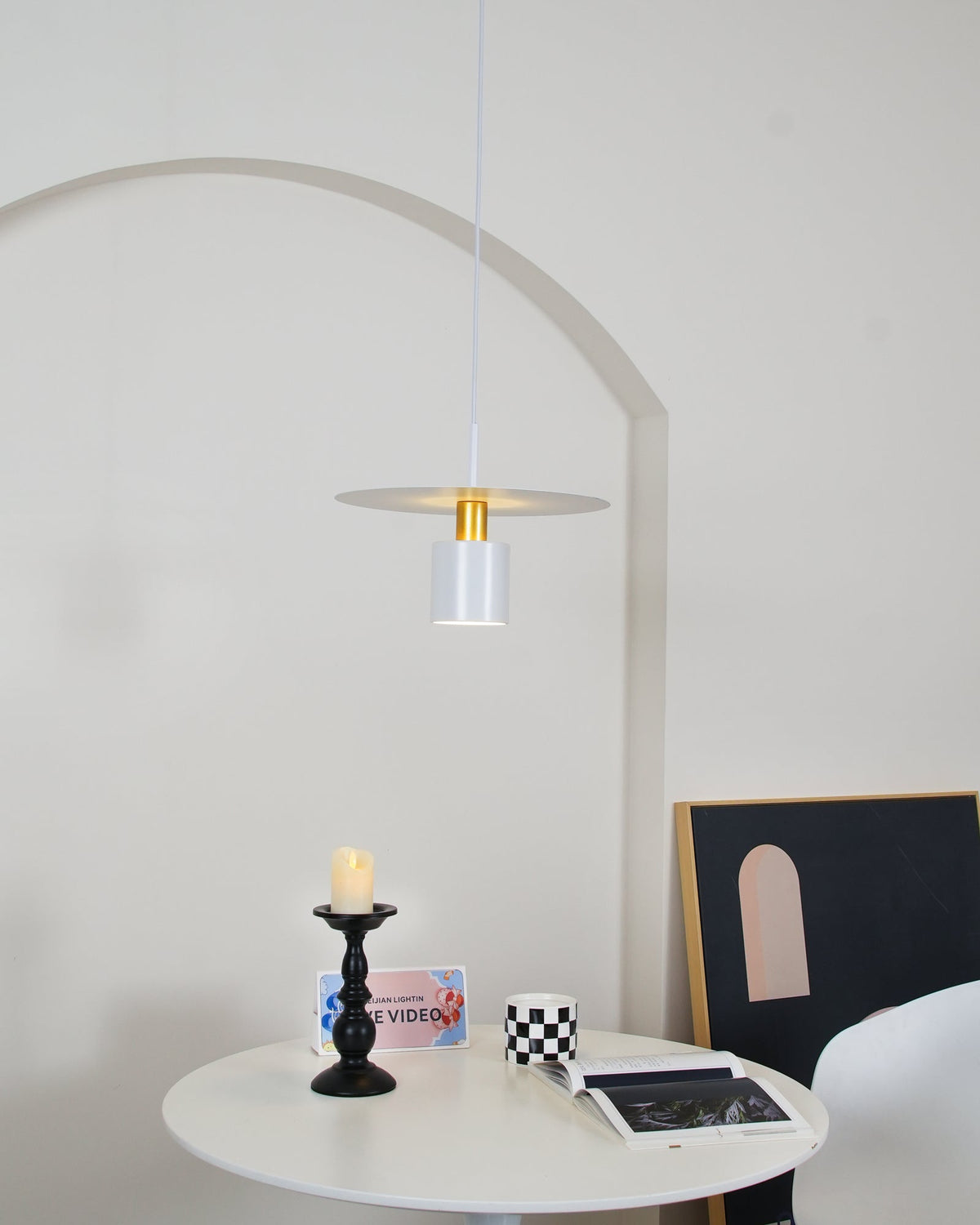 Candeeiro pendente Erixy, cilindro e disco, industrial