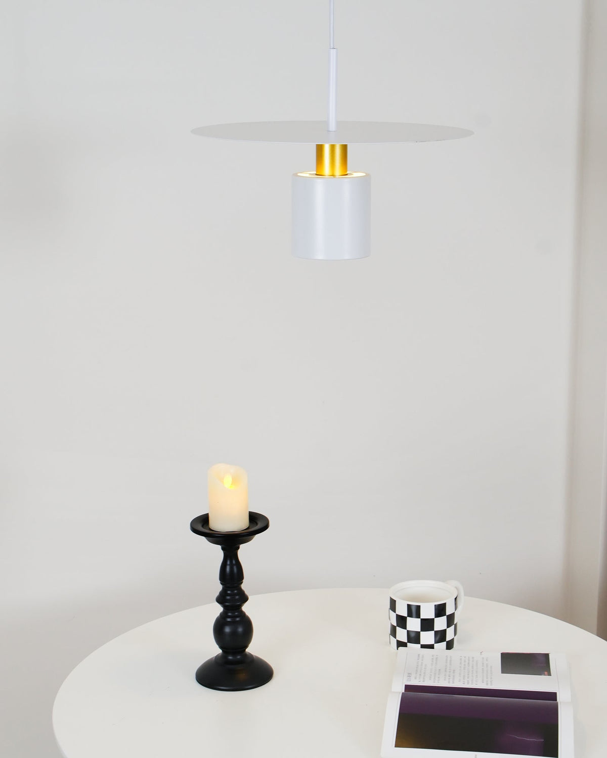 Candeeiro pendente Erixy, cilindro e disco, industrial