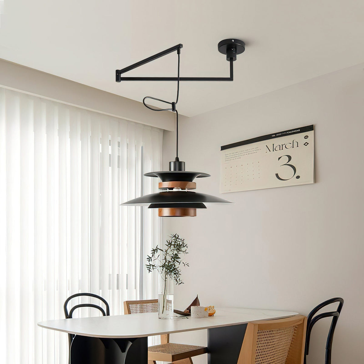Sylania pendellampa i stål och trä
