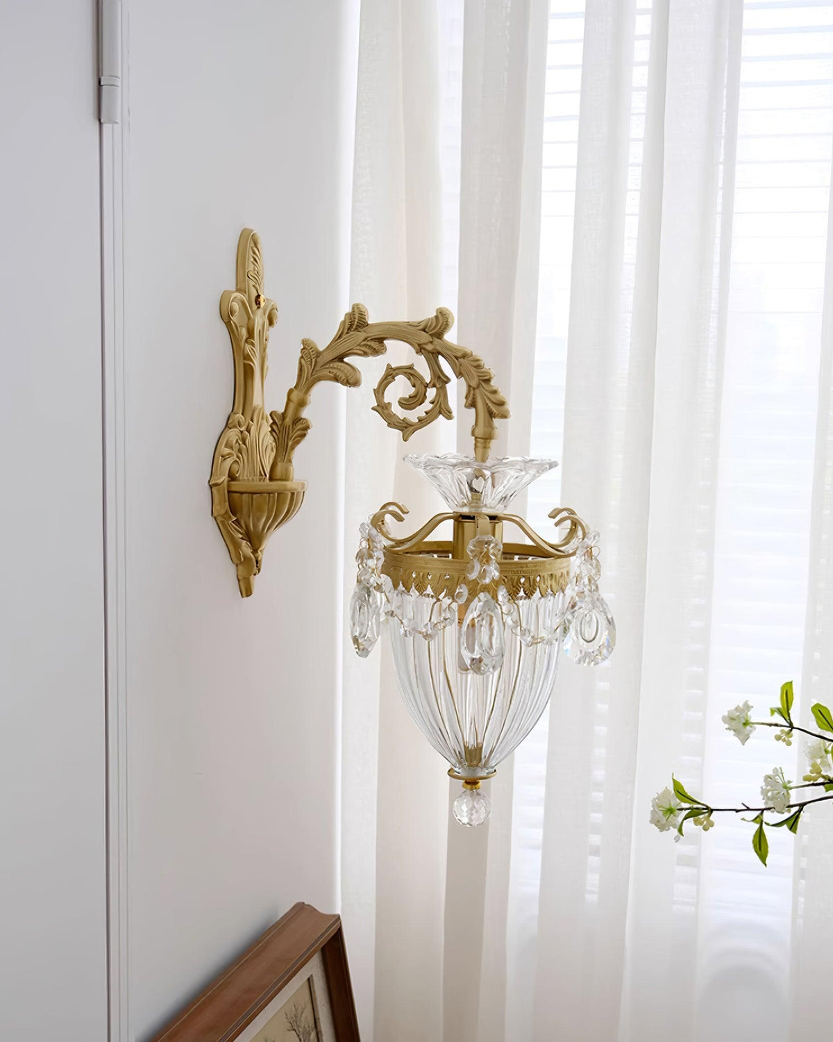 Vireon væglampe med to lyskilder i guld, moderne