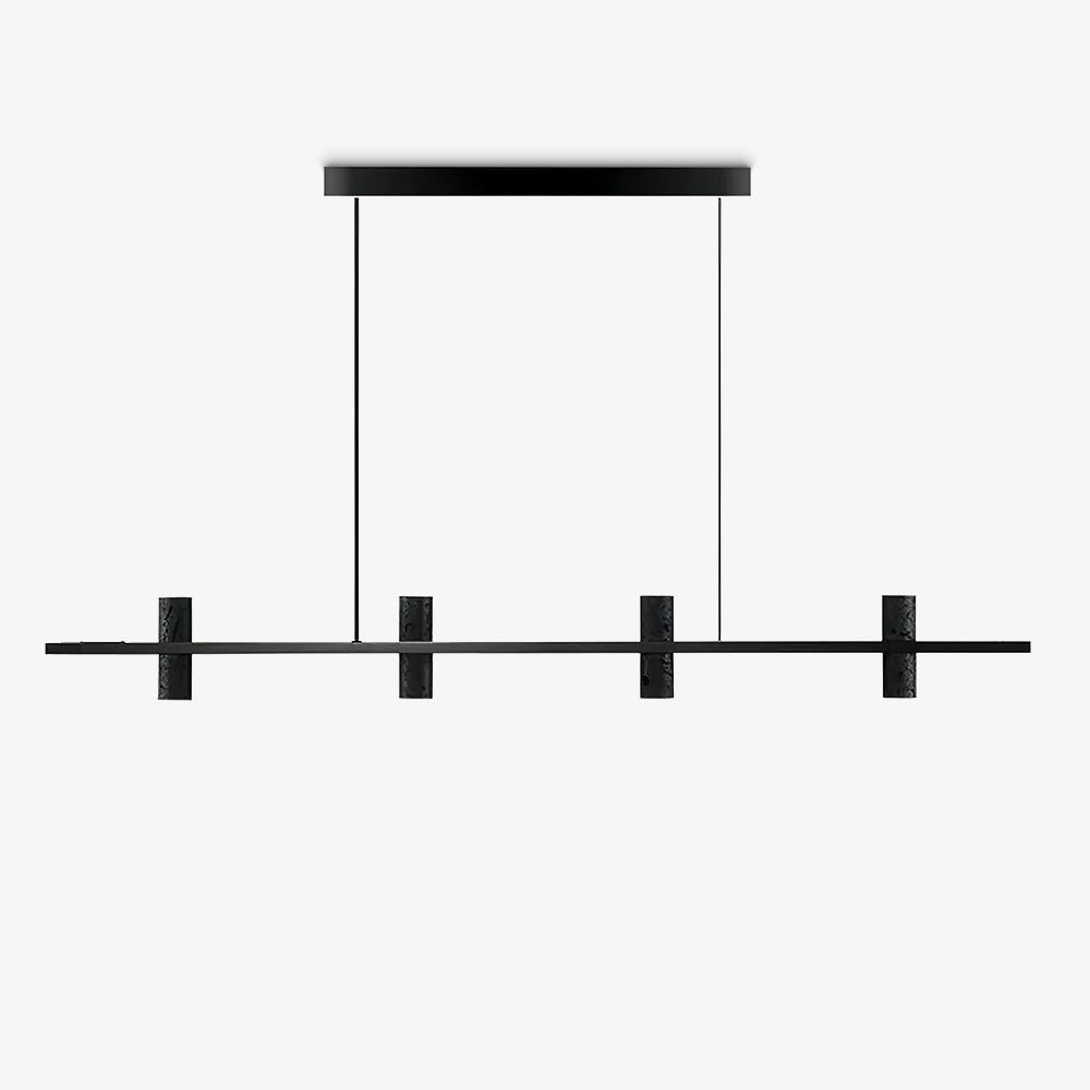 Nernis-rinnakkainen minimalistinen lineaarinen musta travertiiniriippuvalaisin