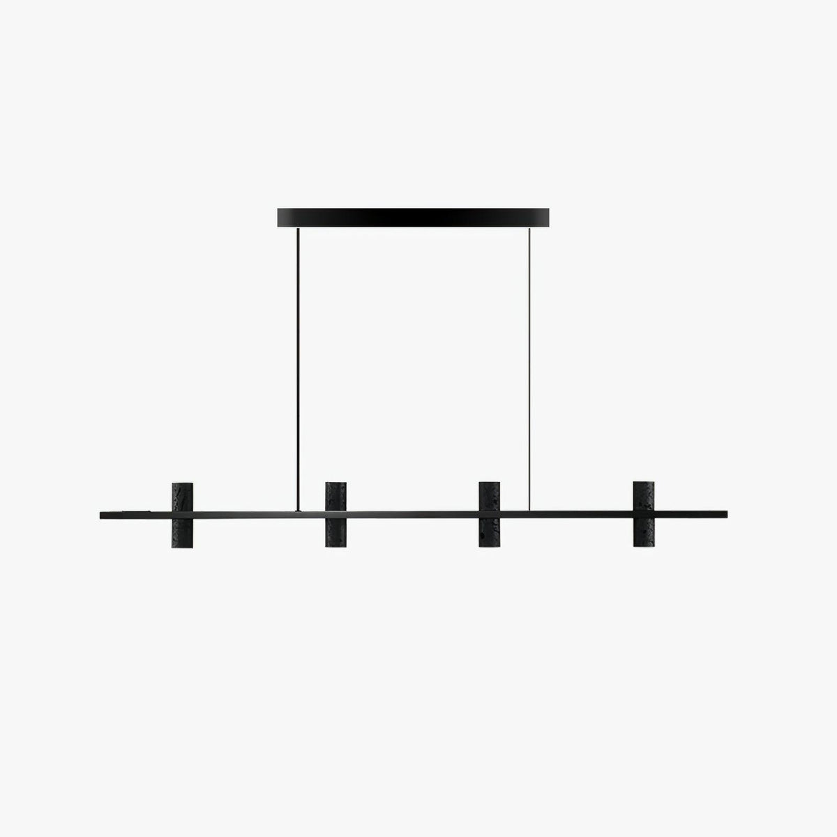 Nernis-rinnakkainen minimalistinen lineaarinen musta travertiiniriippuvalaisin