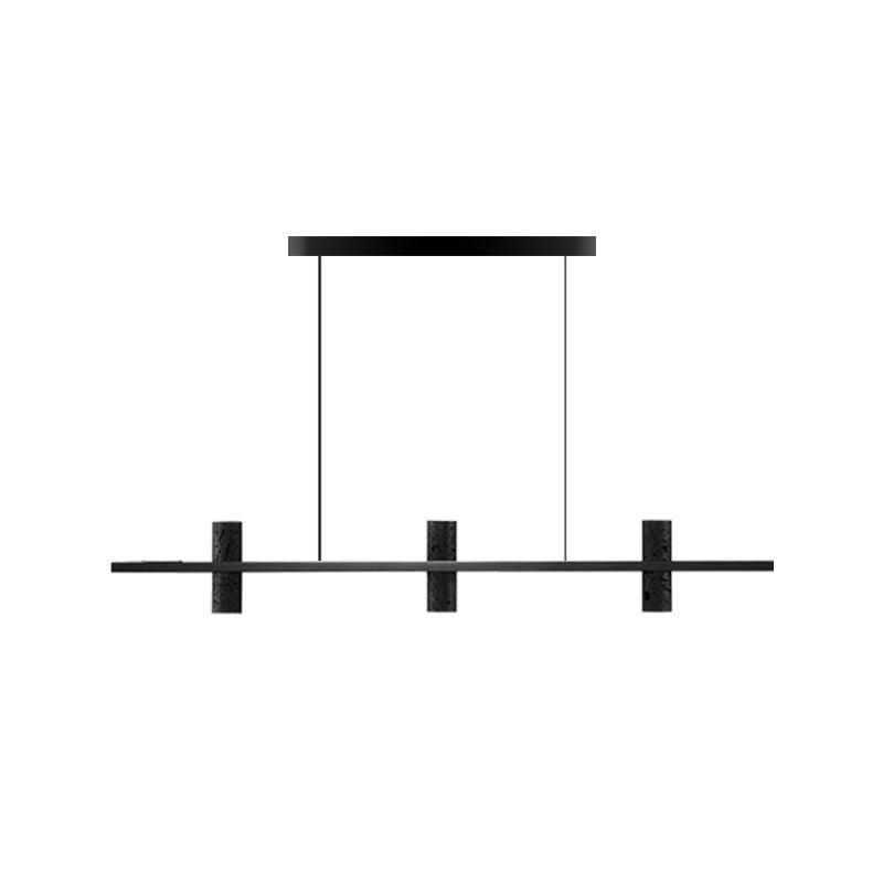 Nernis-rinnakkainen minimalistinen lineaarinen musta travertiiniriippuvalaisin