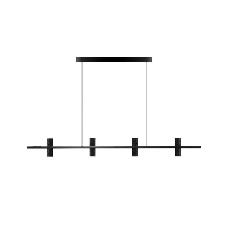 Nernis-rinnakkainen minimalistinen lineaarinen musta travertiiniriippuvalaisin