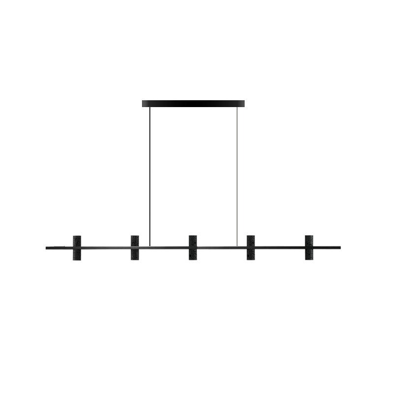 Nernis-rinnakkainen minimalistinen lineaarinen musta travertiiniriippuvalaisin