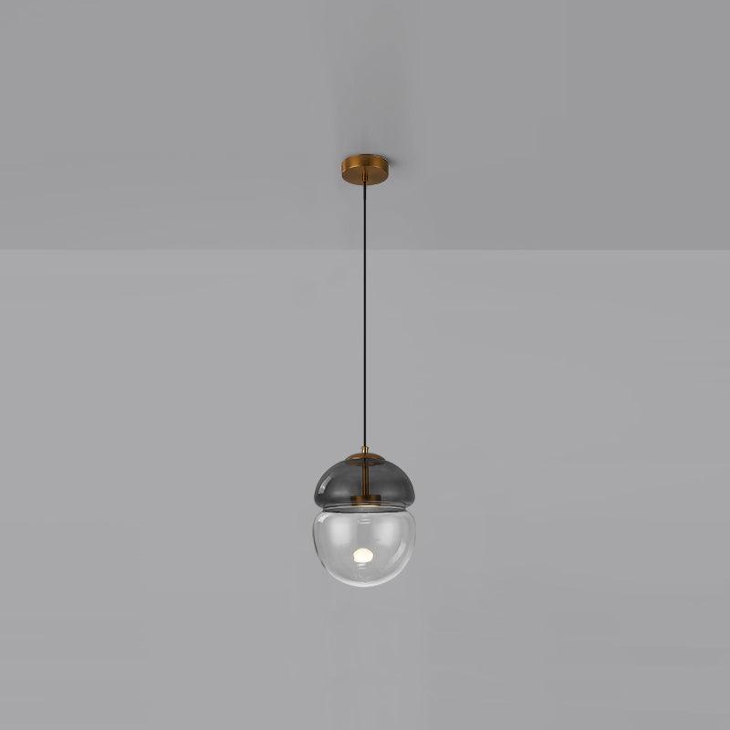 Ældet moderne minimalistisk kuppelformet pendellampe i glas