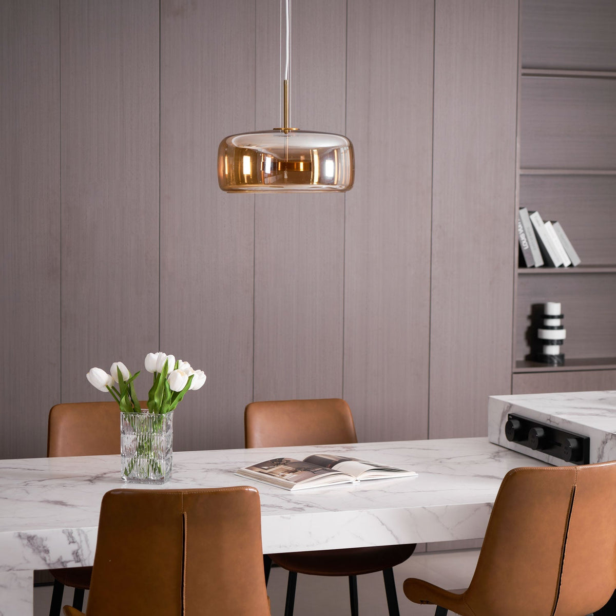 Obsidian moderne glaspendel