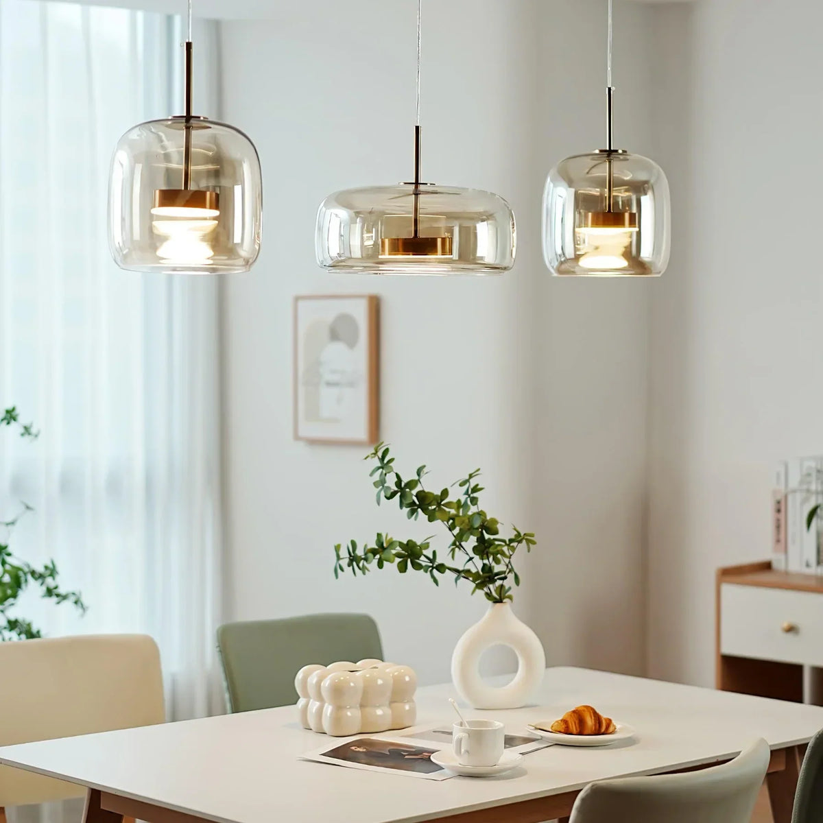 Lioren Pendant Light Morden Glass Clear/Smoky/Amber