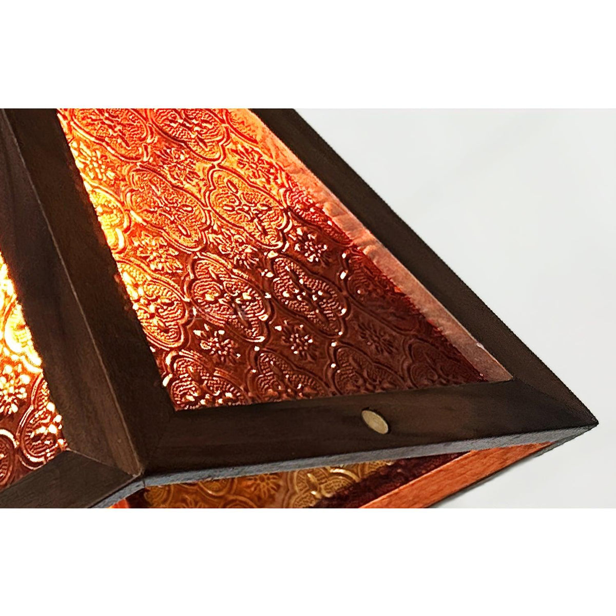 Zilten elegant vintage-pendellampe i glas og træ
