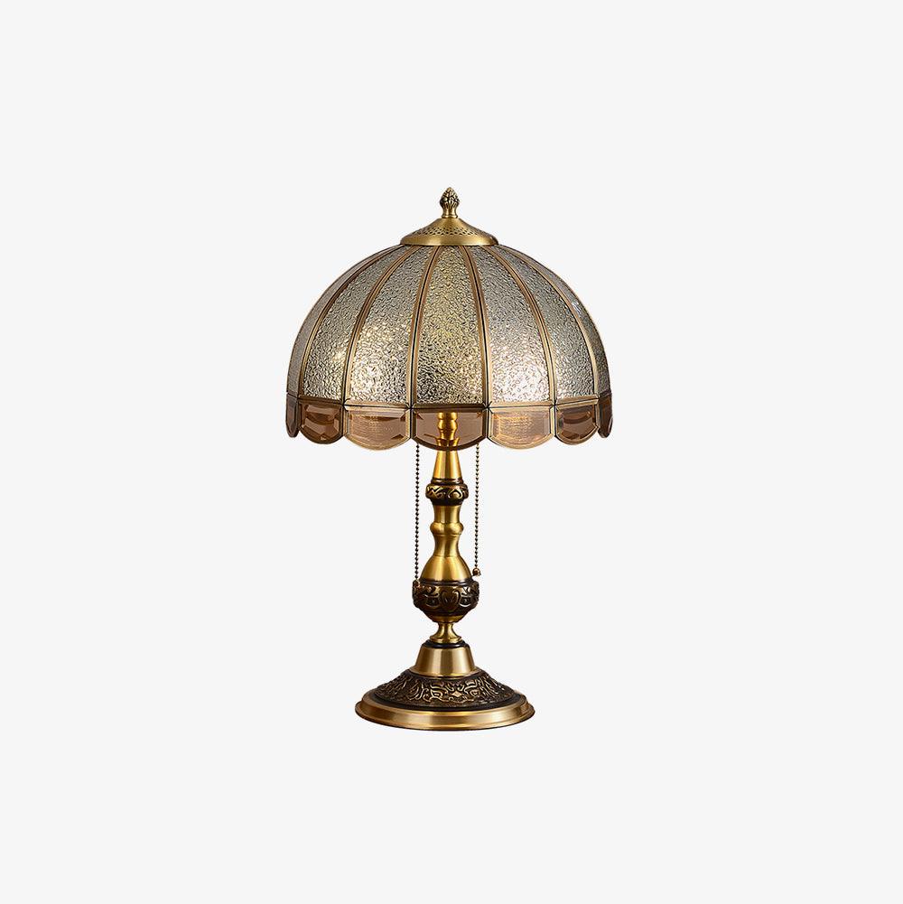 Brillix glamourøs bordlampe i messing og glas
