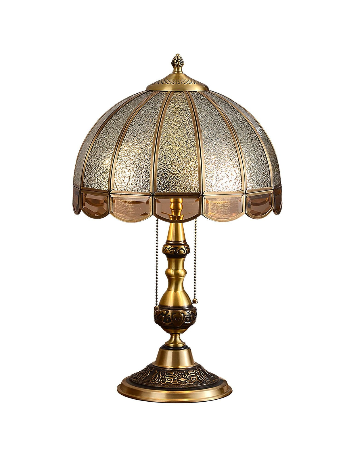 Brillix glamourøs bordlampe i messing og glas