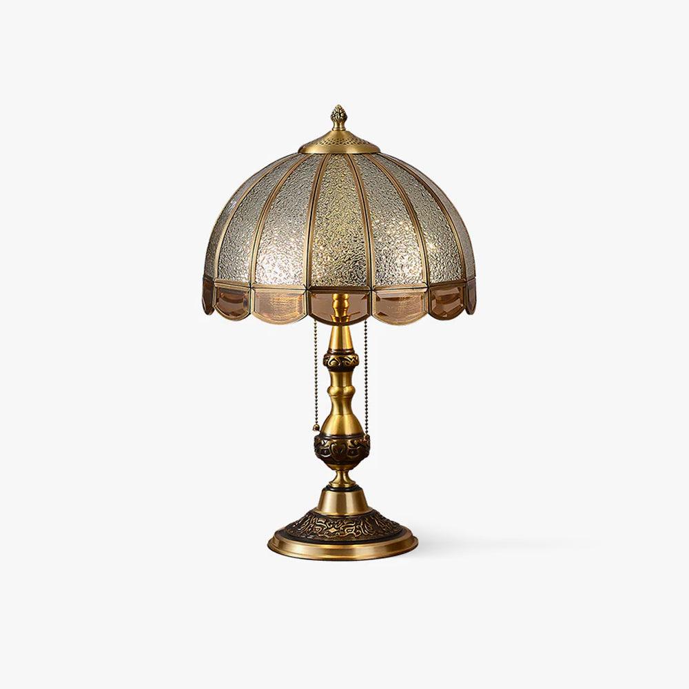 Brillix glamourøs bordlampe i messing og glas