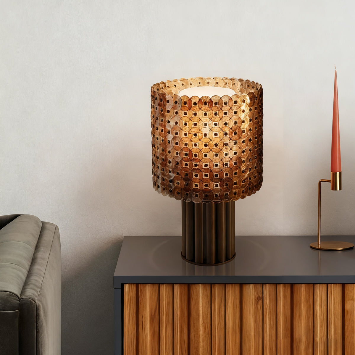 Calaliella-bordlampe med skivelameller