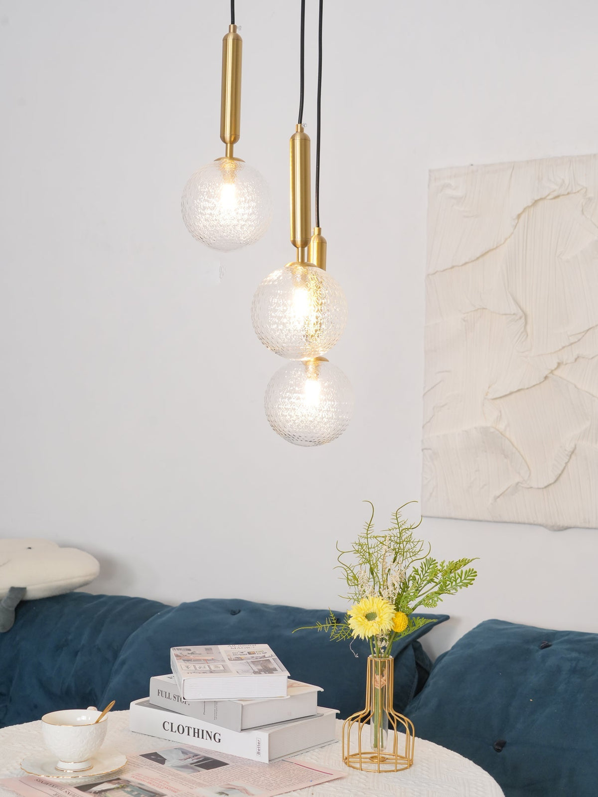 Candeeiro suspenso industrial Aurelion em latão