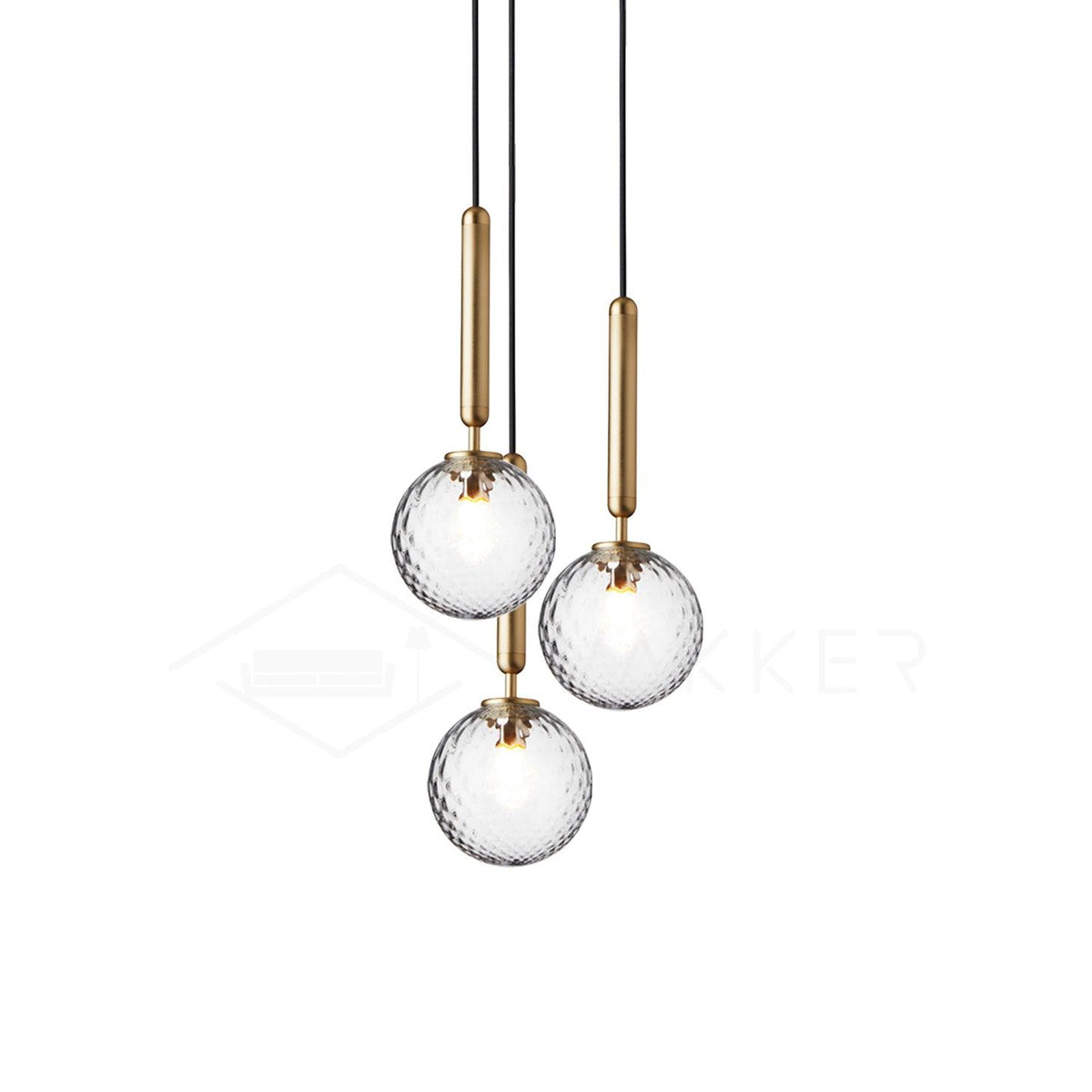 Candeeiro suspenso industrial Aurelion em latão