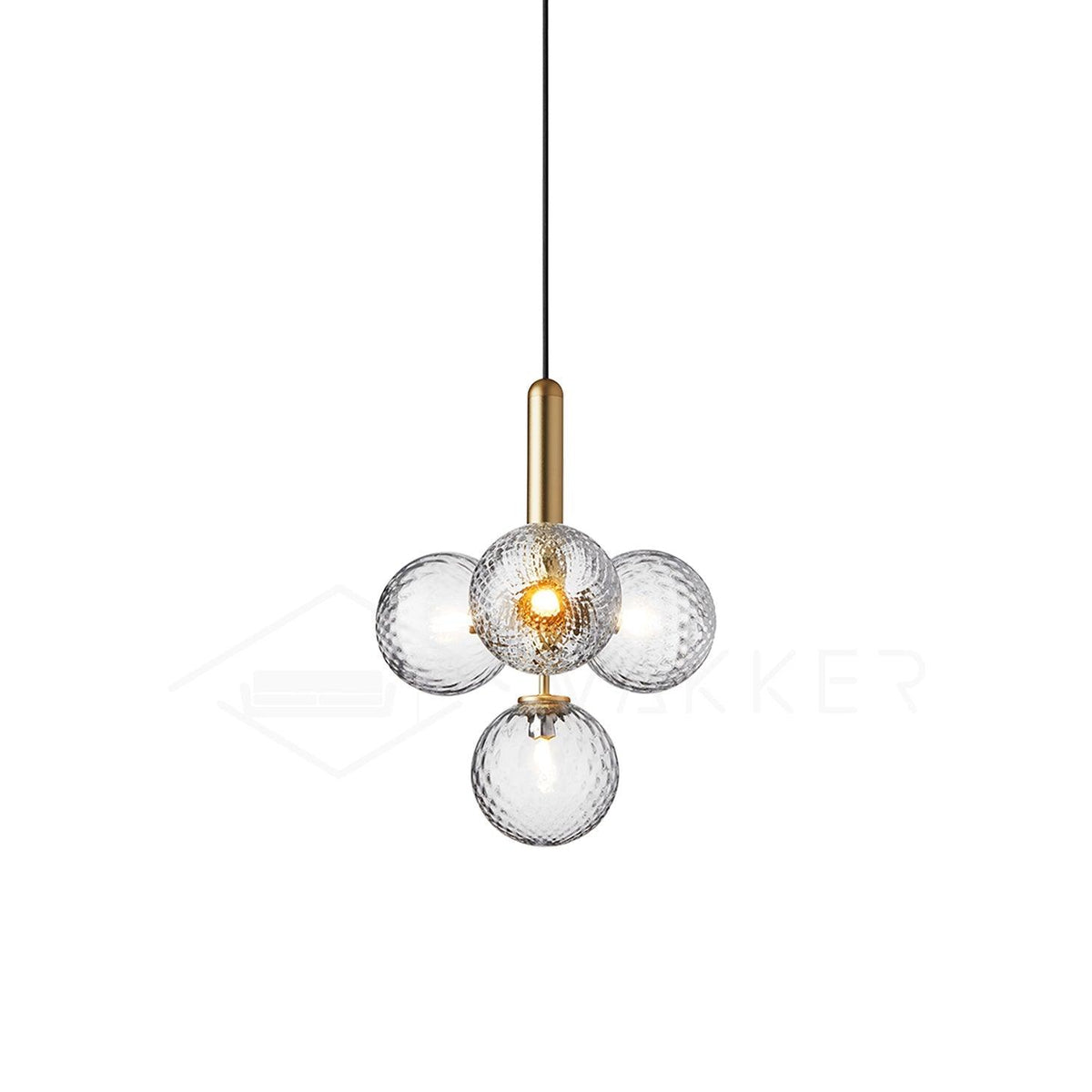 Candeeiro suspenso industrial Aurelion em latão