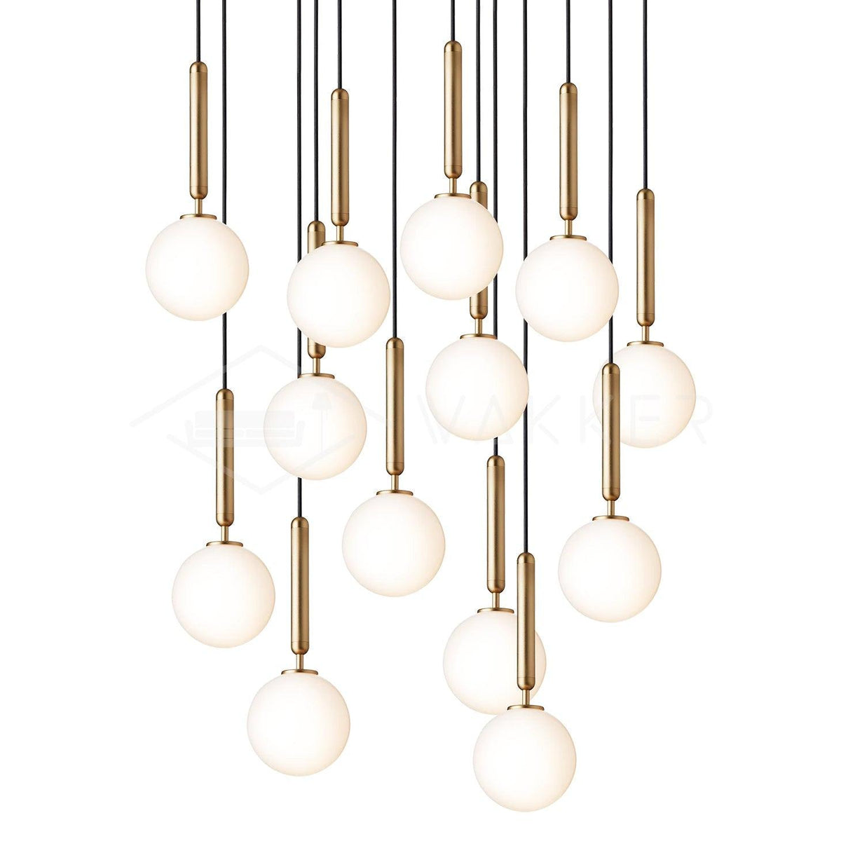 Candeeiro suspenso industrial Aurelion em latão