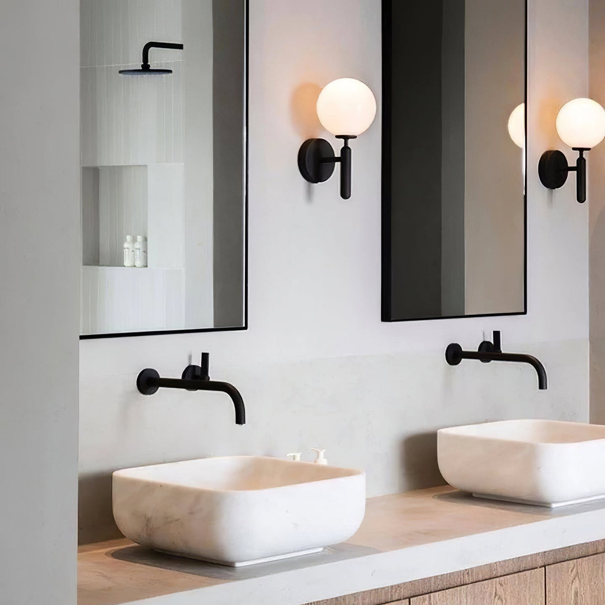 Luminária de parede Ilirila moderna e minimalista de latão e vidro