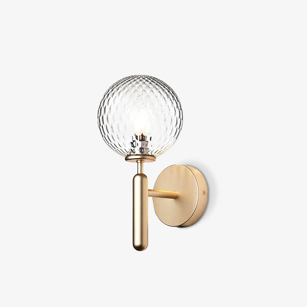 Kynlo vägglampa med stickpropp och glasklot, nordisk