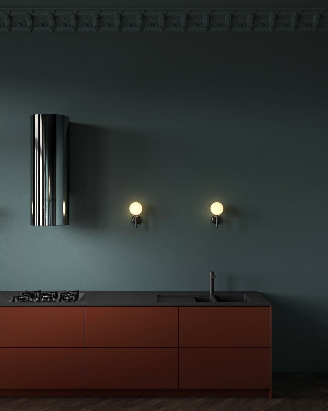 Luminária de parede Ilirila moderna e minimalista de latão e vidro
